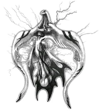 Concept art of Quezacotl in Final Fantasy VIII by Tetsuya Nomura.