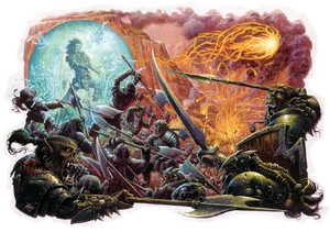 Ioulaum destroys an orc horde on the Plain of Standing Stones.