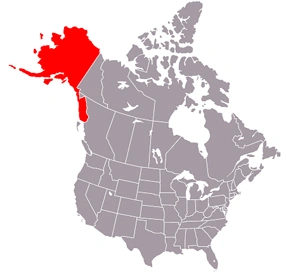 Map with Alasaka highlighted