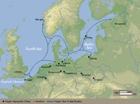 Click on Hanseatic League Map to enlarge view, including location of Lübeck