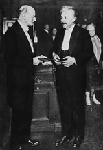 Max Planck presenting Albert Einstein with the Max-Planck medal in 1929