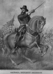 "Come on boys!" General Benjamin Harrison in the Battle of Resaca, May, 1864.