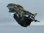 A dropship carrying a Troop-Carrier.
