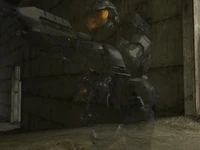 Leonid training students in mock-ups of MJOLNIR armor