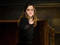 Hermione practicing with the D.A.