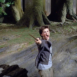Harry conjuring the Patronus Charm