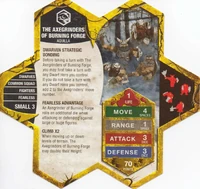 A The Axegrinders of the Burning Forge Army Card. (MASTER SIDE)