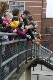Joinees prepare for a traditional GGF event, the duck race! Photo: Joinee Andy Sweeney