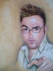 Painting of Danny by Joinee Rogers for the art auction.