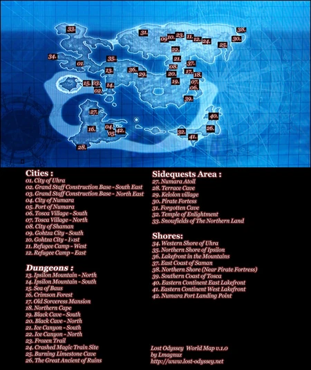 Lost Odyssey Locations (click to enlarge)
