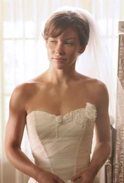 Kate in ihrem Hochzeitskleid. („Ja, ich will“)