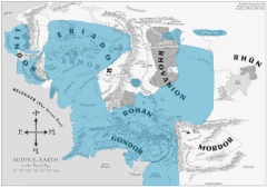 Some of the main events of the third age with the wars between Gondor and allies (blue); Sauron's forces (red)