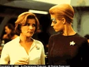 Capt. Janeway and Seven making the moves on each other.