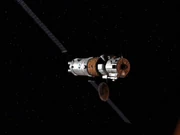 Das Kommandomodul der Ares IV im Orbit des Mars.