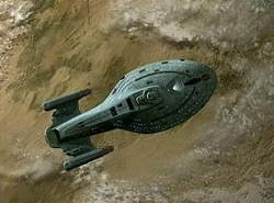 Schiff im Orbit eines Planeten