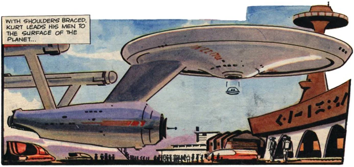 Il disegnatore di fumetti Harry F. Lindfield dimostra che la USS Voyager non fu l'unica nave della Federazione che poteva atterrare in un pianeta.