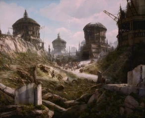 The Teplan homeworld in 2372, still in ruins from the 22nd century Jem'Hadar attack