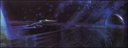 Concept art for the opening credits of Star Trek: Voyager