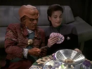 A game of tongo with Quark in Dax's quarters