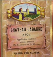 Chateau La Barre wine label, dated 2294