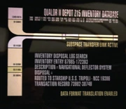 Database display containing information on the Tripoli.