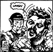 Spock calming down a crewman