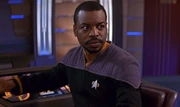 La Forge at the helm of the Enterprise