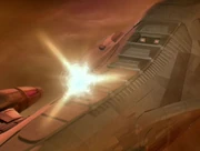 Voyager firing a transphasic torpedo