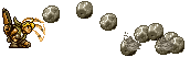 Eri throwing the stone version of the grenade