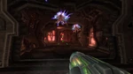 Samus shooting a group of Phazon Metroids.