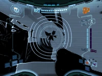 Samus using the Echo Visor.