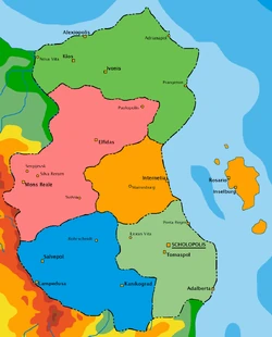 Mapa administracyjna Królestwa Scholandii