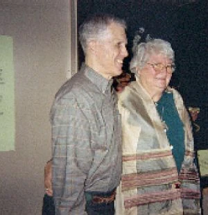 Bob Payne with Jane Henson at the Muppets and Mechanisms exhibit in 2006