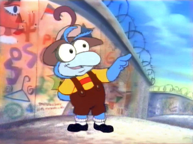 Baby Gonzo at the Berlin Wall in Cartoon All-Stars to the Rescue