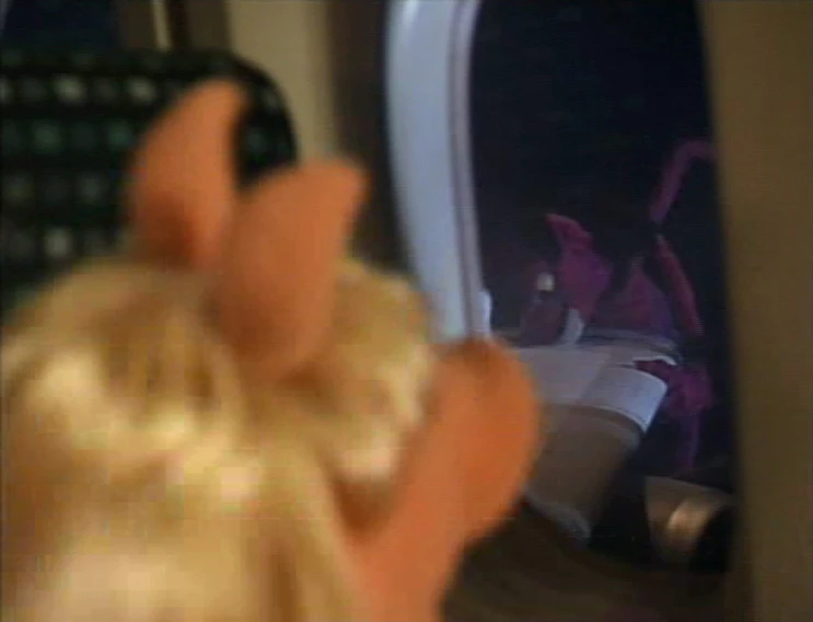 Piggy sees something on the wing in Muppets Tonight