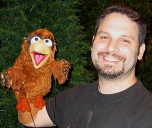 Artie with a Muppet Bird at Elmo’s Christmas Countdown