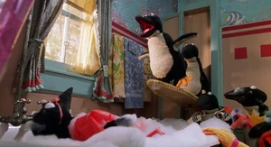 Penguins in Muppets from Space