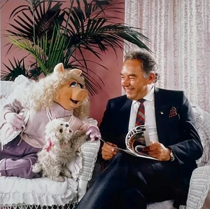 Miss Piggy, Foo-Foo, and Robin Leach