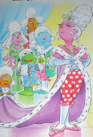 A rather jaunty Baby Kermit, checking out the French royalty