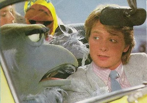 Michael J. Fox and Sam the Eagle