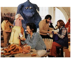 Don working on Featherstone in the Muppet workshop, circa 1972.