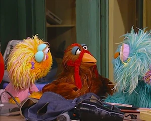 Mrs. Chicken with Zoe and Rosita