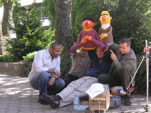Kevin Clash, overseeing the training of German Muppeteers for Sesamstrasse