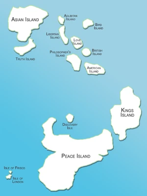 Lovia: islands (light print map)