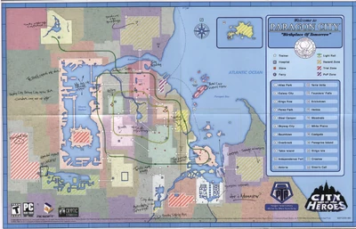 Map of Paragon City included with the Good Versus Evil Edition.