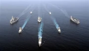 The Rildanorian Royal Navy conducts naval exercises off the coast of Meriath.