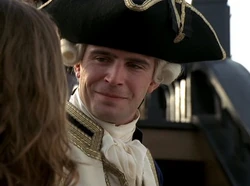 Norrington and Elizabeth Swann aboard HMS Dauntless.