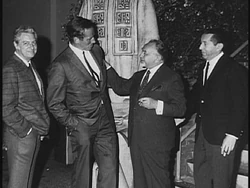 Mort Abrahams, Charlton Heston, Edward G. Robinson and Arthur P. Jacobs