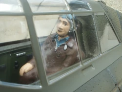 Detail photo of the hand-painted, pre-installed pilot figure and canopy