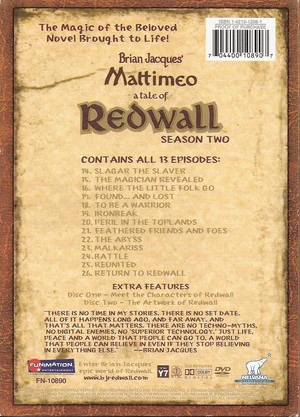 Redwall - Season Two back cover